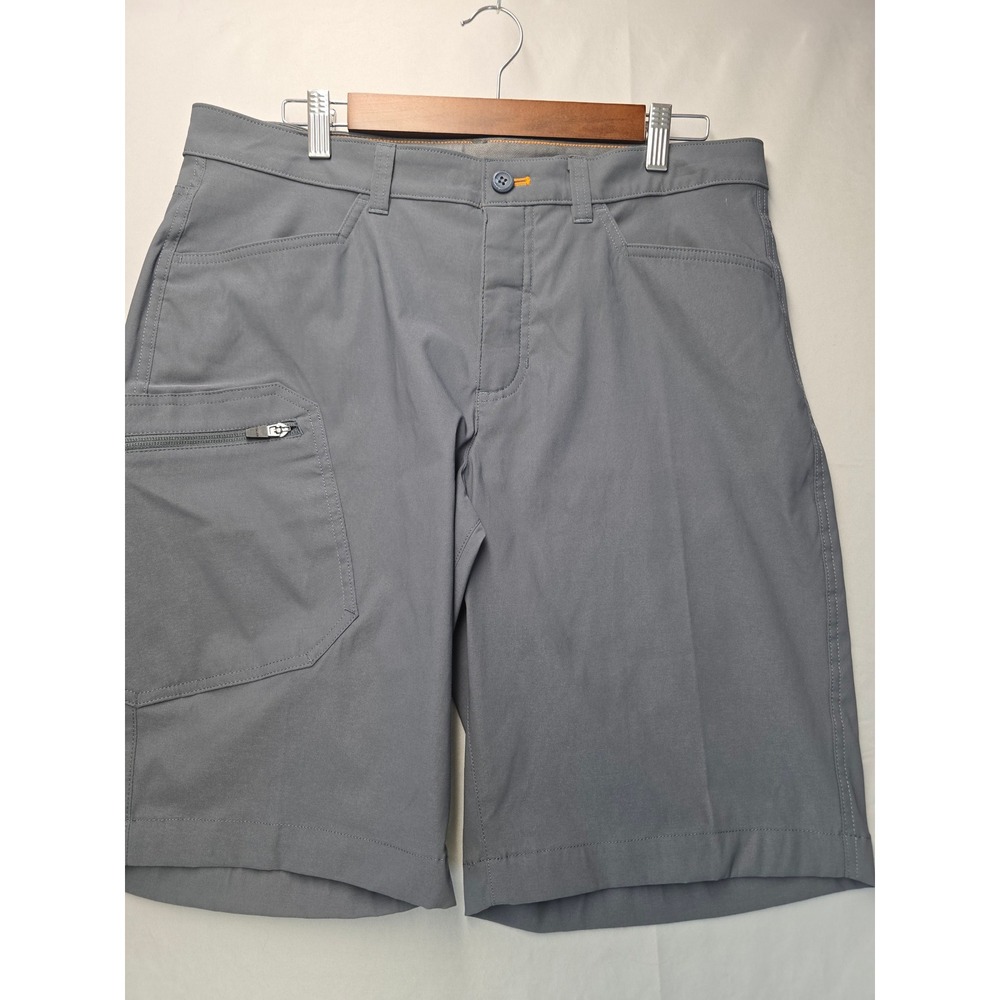 Eddie Bauer Mens Horizon Guide Chino Shorts Grey Stretch Hiking Cargo Size 34
